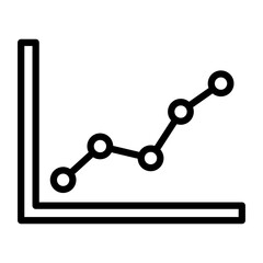 Line Graph Vector Line Icon Design