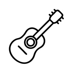 acoustic guitar with capo icon, acoustic guitar with capo line art - simple line art of acoustic guitar with capo, perfect for acoustic guitar with capo logos and icons and themed design 