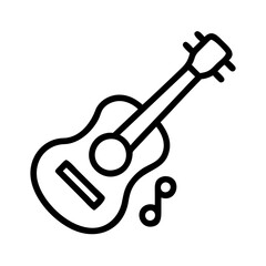 acoustic guitar with capo icon, acoustic guitar with capo line art - simple line art of acoustic guitar with capo, perfect for acoustic guitar with capo logos and icons and themed design 