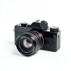 Fototapeta premium Vintage camera, studio shot, white background, photography (33)