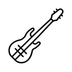 Obraz premium bass guitar icon, bass guitar line art - simple line art of bass guitar, perfect for bass guitar logos and icons and themed design 