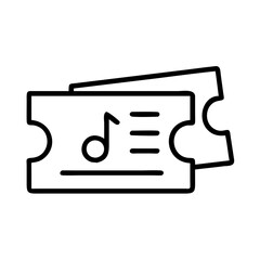 concert ticket icon, concert ticket line art - simple line art of concert ticket, perfect for concert ticket logos and icons and themed design 