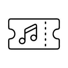 concert ticket icon, concert ticket line art - simple line art of concert ticket, perfect for concert ticket logos and icons and themed design 