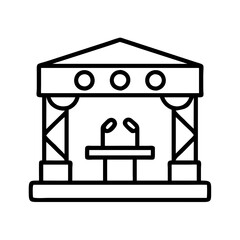 concert venue icon, concert venue line art - simple line art of concert venue, perfect for concert venue logos and icons and themed design 