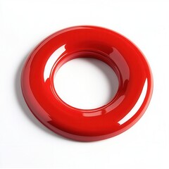 Red ring, studio shot, white background, design element