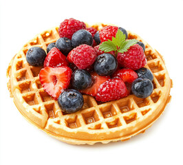 Waffle dessert with vibrant berries