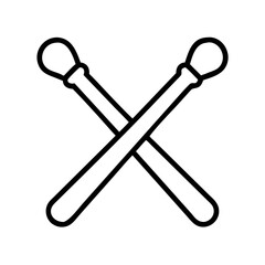 drumsticks icon, drumsticks line art - simple line art of drumsticks, perfect for drumsticks logos and icons and themed design 