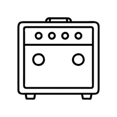 guitar amplifier icon, guitar amplifier line art - simple line art of guitar amplifier, perfect for guitar amplifier logos and icons and themed design 