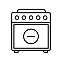 guitar amplifier icon, guitar amplifier line art - simple line art of guitar amplifier, perfect for guitar amplifier logos and icons and themed design 