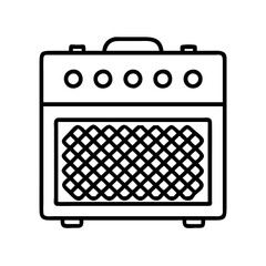 guitar amplifier icon, guitar amplifier line art - simple line art of guitar amplifier, perfect for guitar amplifier logos and icons and themed design 