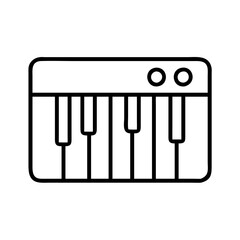 musical keyboard icon, musical keyboard line art - simple line art of musical keyboard, perfect for musical keyboard logos and icons and themed design 