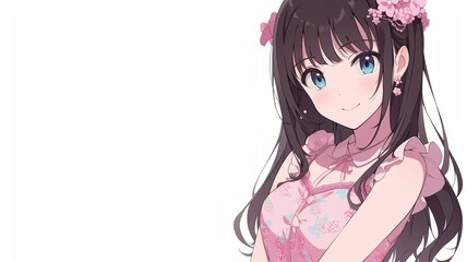 Naklejka premium アニメ調の美少女の切り抜き用素材