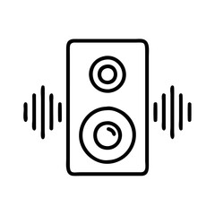 music speaker with equalizer icon, music speaker with equalizer line art - simple line art of music speaker with equalizer, perfect for music speaker with equalizer logos and icons and themed design 