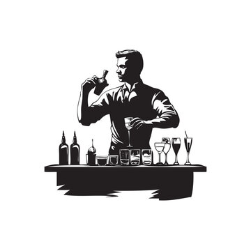 recommend clip art: silhouette of a bartender