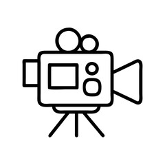 music video recording icon, music video recording line art - simple line art of music video recording, perfect for music video recording logos and icons and themed design 
