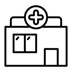 Clinic Vector Line Icon Design