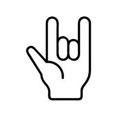 rock concert hand gesture rock on icon
