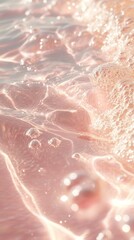 Fototapeta premium Soft Rippling Water Surface with Scattered Bubbles in Pink Light
