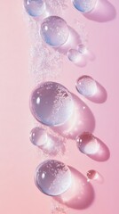 Translucent Drops on Pastel Background with Moisturizing Effect