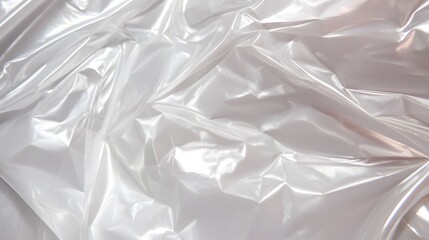 Obraz premium Crumpled White Plastic Sheet Texture Background