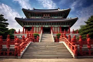 Obraz premium Korea temple architecture building mansion.