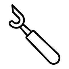 Seam Ripper Vector Line Icon Design