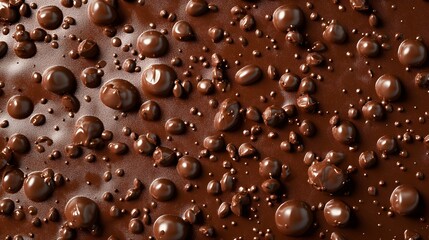 Melted Chocolate With Various Sized Bubbles And Chunks