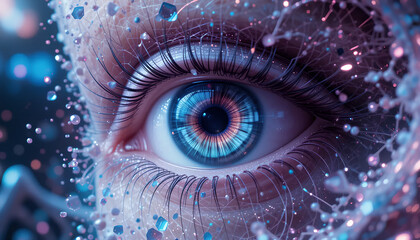 Cosmic Eye: A Vision of Interconnectedness in Neon Hues