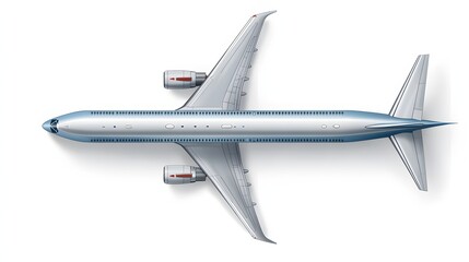 Obraz premium Airplane Viewed From Directly Above Showing Details