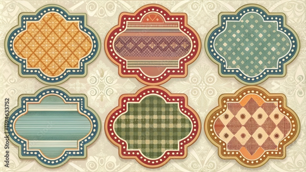 Aufkleber collection of ornate decorative frames with varied patterns