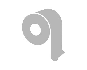 Simple, minimalist grey icon of a roll of toilet paper. Perfect for websites, apps, or presentations needing a clean, modern aesthetic. Ideal for hygiene, bathroom, or cleaningrelated projects.