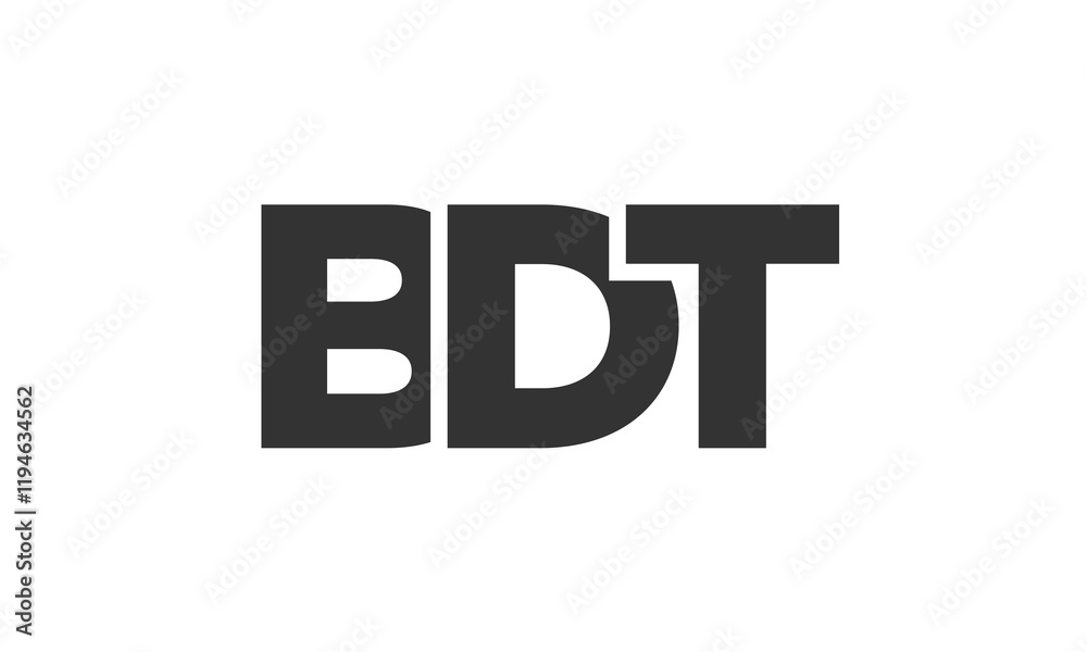 Fototapete bdt logo design template with strong and modern bold text. initial based vector logotype featuring s