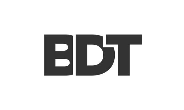BDT logo design template with strong and modern bold text. Initial based vector logotype featuring simple and minimal typography. Trendy company identity.