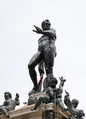 The Fountain of Neptune by Giambologna on Piazza Maggiore in Bologna. Italy