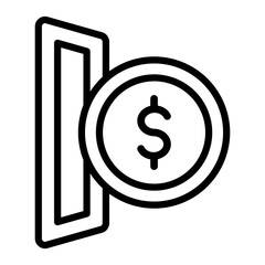 Coin Vector Line Icon Design
