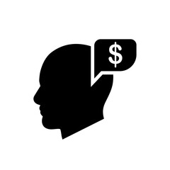 Money thinking icon on transparent background