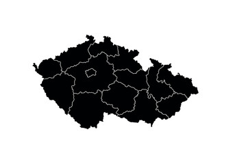 Czech Republic Map vector icon. Map of Czech Republic Black Silhouette.