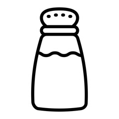 Salt Shaker Vector Line Icon Design