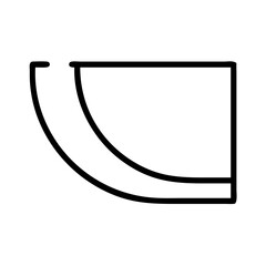 Fototapeta premium half pipe silhouette icon, half pipe silhouette line art - simple line art of half pipe silhouette, perfect for half pipe silhouette logos and icons and themed design 