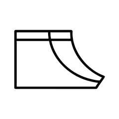 half pipe silhouette icon, half pipe silhouette line art - simple line art of half pipe silhouette, perfect for half pipe silhouette logos and icons and themed design 