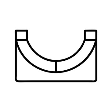 half pipe icon, half pipe line art - simple line art of half pipe, perfect for half pipe logos and icons and themed design 