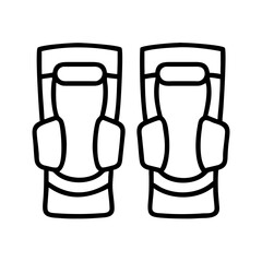 knee pads icon, knee pads line art - simple line art of knee pads, perfect for knee pads logos and icons and themed design 