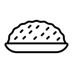 Minced Meat Vector Line Icon Design