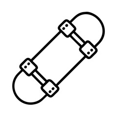 skateboard deck icon, skateboard deck line art - simple line art of skateboard deck, perfect for skateboard deck logos and icons and themed design 
