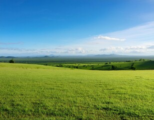 Naklejka premium Wide and expansive spaces featuring elements like a wide horizon, open field, and panoramic view representing vastness, freedom, and open spaces.