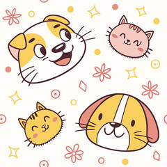 Fototapeta premium seamless pattern with cats