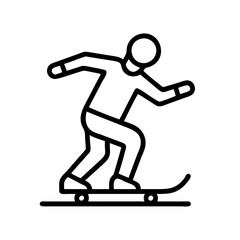 skater doing a manual icon, skater doing a manual line art - simple line art of skater doing a manual, perfect for skater doing a manual logos and icons and themed design 