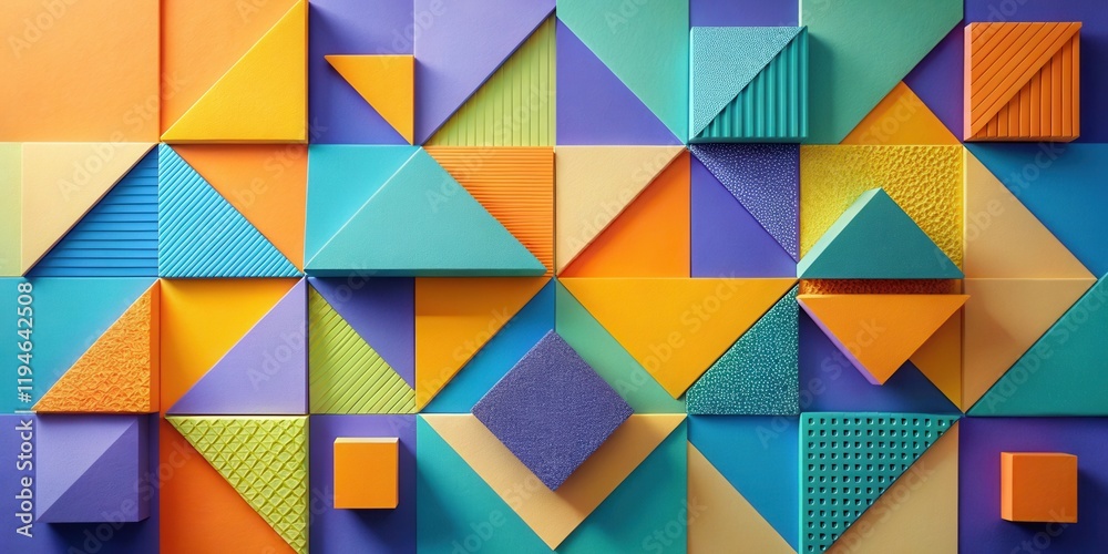 Poster Abstract Geometric Pattern of Colorful Triangles and Squares