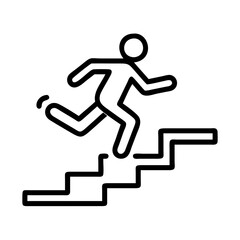 skater jumping stairs icon, skater jumping stairs line art - simple line art of skater jumping stairs, perfect for skater jumping stairs logos and icons and themed design 