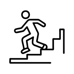 skater jumping stairs icon, skater jumping stairs line art - simple line art of skater jumping stairs, perfect for skater jumping stairs logos and icons and themed design 